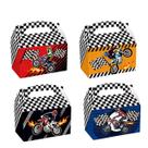 Conjunto de caixas de presente com tema de motocicleta de corrida, 12 peças, 16 x 9,5 x 9,5 cm