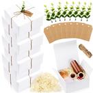 Conjunto de caixas de presente Crtiin, pacote com 8, 20 x 20 x 10 cm, papel branco