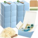 Conjunto de caixas de presente Crtiin, pacote com 8, 20x20x10cm, papel azul cinza