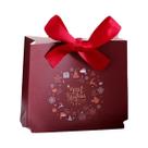 Conjunto De Caixas De Presente De Natal Com Designs De Árvore E Renas, Mini Sacolas Com Fitas