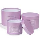 Conjunto de caixas de presente GNFlus Purple Round com tampas, 3 tamanhos de papelão Conjunto de caixas de presente GNFlus Purple Round com tampas, 3 tamanhos de papelão