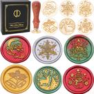 Conjunto de caixas de presente Wax Seal Stamp SWANGSA Christmas com 6 cabeças