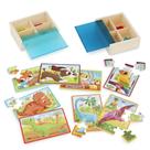 Conjunto de caixas de quebra-cabeça B. pacote de brinquedos de quebra-cabeças Pets & Dinos de 3 anos ou mais