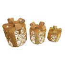Conjunto de caixas decorativas de natal "pérolas" - led