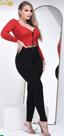 conjunto de calça e cropped manga longa