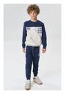 Conjunto de Calça Moletom Azul Marinho com Branco Johnny Fox