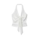 Conjunto De Calças Brancas De Cintura Alta E Pernas Largas Para Mulheres, Top Cropped off Shoulder,