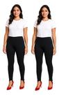 Conjunto De Calças Leggins 2 Com Cós Alto Flanelada C/ Pé