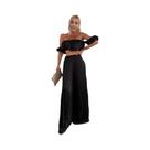 Conjunto De Calças Sem Alças Elegante Para Mulheres, Moda De Verão Casual, Calças Elásticas De Cor Conjunto De Calças Sem Alças Elegante Para Mulheres, Moda De Verão Casual, Calças Elásticas De Cor