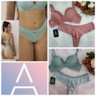 Conjunto de calcinha e sutiã em poliamida com calcinha fio Essencial Moda Íntima Tamanho G