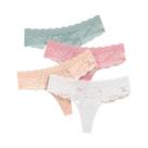 Conjunto De Calcinhas Sexy De Renda Para Mulheres, Respirável, Cintura Baixa, Floral, Cor Sólida,