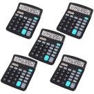 Conjunto de Calculadora 5 Pçs P/ Estudante Escritório 12 Dígitos 8 Funções Mesa Financeira Cálculo Simples Básica Bolso