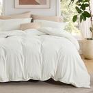 Conjunto de cama Capa de edredom Bedsure com lençol com elástico Queen Ivory