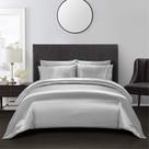 Conjunto de cama, capa de edredom de cetim AiMay, 3 peças, Queen Grey