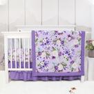 Conjunto de cama de berço CARUILI Purple Floral de 4 peças