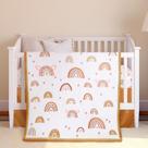 Conjunto de Cama de Berço Ganeen Boho Rainbow 3 Peças - Meninas e Meninos