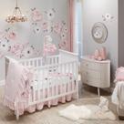 Conjunto de Cama de Berço Lambs & Ivy Floral Garden - Rosa Aquarela Conjunto de Cama de Berço Lambs & Ivy Floral Garden - Rosa Aquarela