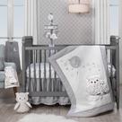Conjunto de Cama de Berço Lambs & Ivy Luna - Celestial Owl - Branco/Cinza