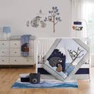Conjunto de Cama de Berço Levtex Baby Rowan - 5 Peças (Cinza Marinho, Branco, Azul e Taupe)
