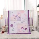 Conjunto de cama de berço Wowelife Butterfly Baby Girl Purple
