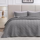 Conjunto de cama de edredão Love's cabin California King Grey 3 peças