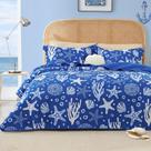 Conjunto de cama de edredão Love's cabin Coastal Blue King Size
