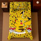 Conjunto de cama de solteiro 2 peças Pikachu 2 Lençol e fronha