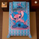 Conjunto de cama de solteiro 2 peças Stitch e Angel Lençol e fronha