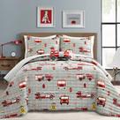 Conjunto de cama Lush Decor Fire Truck Quilt Full/Queen, 4 peças