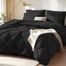 Conjunto de cama SunStyle Home King Black Conjunto de edredom de 7 peças