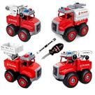 Conjunto de Caminhões Bombeiros Monta e Desmonta com Chave