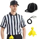 Conjunto de Camisa de Árbitro WooWee com Zíper, Gola, Apito, Boné e Bandeira Conjunto de Camisa de Árbitro WooWee com Zíper, Gola, Apito, Boné e Bandeira