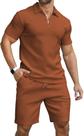 Conjunto de camisas polo e shorts KUYIGO, roupas de verão masculinas