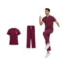 Conjunto De Camiseta De Manga Curta Com Decote Em V E Calças Retas Unissex Para Trabalho Em Estética Conjunto De Camiseta De Manga Curta Com Decote Em V E Calças Retas Unissex Para Trabalho Em Estética