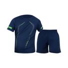 Conjunto De Camiseta E Shorts De Fitness Masculino plus Size De Secagem Rápida Com Mangas Curtas Conjunto De Camiseta E Shorts De Fitness Masculino plus Size De Secagem Rápida Com Mangas Curtas