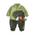 Conjunto De Camiseta Esportiva De Algodão Com Dinossauro E Calça Jeans Para Meninos De 1 a 5 Anos