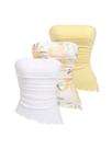Conjunto de camiseta tubular para mulher SOLY HUX, pacote com 3, sem alças, de verão Conjunto de camiseta tubular para mulher SOLY HUX, pacote com 3, sem alças, de verão