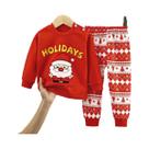 Conjunto De Camisetas De Manga Longa E Calças De Algodão Para Crianças Com Tema De Natal, Roupa De