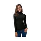 Conjunto De Camisetas De Tricô Macio Com Gola Alta Para Mulheres, Manga Longa, Tops Casuais Para