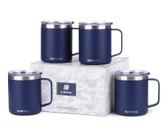 Conjunto de canecas de café SUNWILL com isolamento a vácuo 400 mL x 4 em aço inoxidável