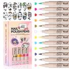 Conjunto de canetas de arte para unhas GELLAKTIK Gellaktik 12 cores de tinta acrílica