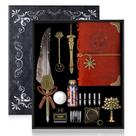 Conjunto de canetas de caligrafia TIANREN Feather Dip Pen com selo de tinta e cera