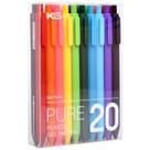 Conjunto de canetas de gel Kaco PURE de 0,5 mm e 20 peças coloridas de secagem rápida