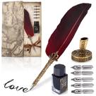 Conjunto de canetas e tintas de penas Conjunto de canetas e tintas Feather Quill Caneta de mergulho Caneta de penas antiga Canetas exclusivas para assinar Conjunto de canetas de penas Conjunto de caligrafia Canetas para assinar Conjunto de canetas de penas