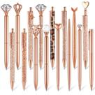 Conjunto de canetas esferográficas Colarr, 16 peças, ouro rosa, cristal e glitter