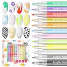 Conjunto de Canetas para Nail Art Saviland - 12 Cores Acrílicas 3D