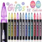 Conjunto de canetas Shimmer Marker AKUBLE Doodle Outline de 12 cores