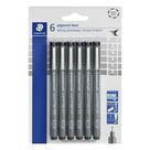 Conjunto de canetas STAEDTLER Pigment Liner Black Ink 6 canetas sortidas