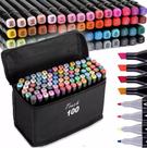Conjunto de Canetinhas Touch Coloridas com 100 Peças + Estojo