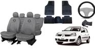 Conjunto de capa couro cinza Clio + conforto e proteção Conjunto de capa couro cinza Clio + conforto e proteção